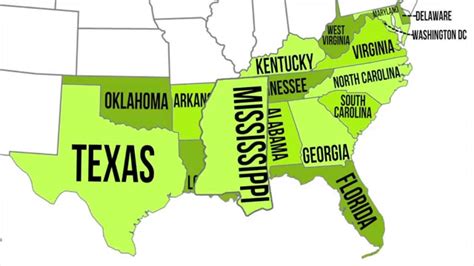 Southern States Map With Capitals