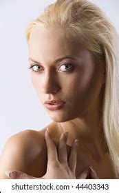 Closeup Portrait Naked Shoulder Blond Woman Stock Photo Shutterstock