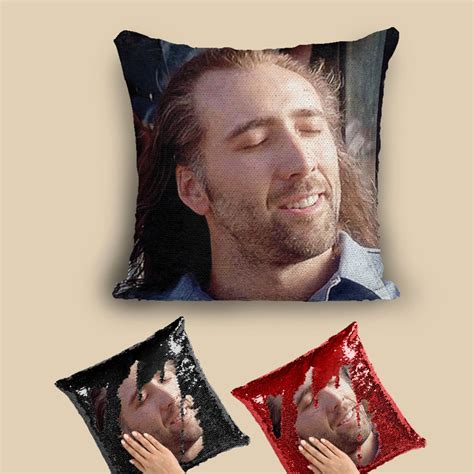 Nicolas Cage Pillow Nicolas Cage Sequin Pillow Christmas Etsy