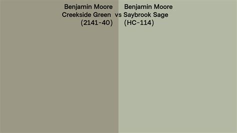 Benjamin Moore Creekside Green Vs Saybrook Sage Side By Side Comparison