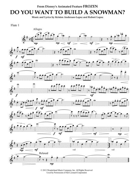 Do You Want To Build A Snowman Free Music Sheet