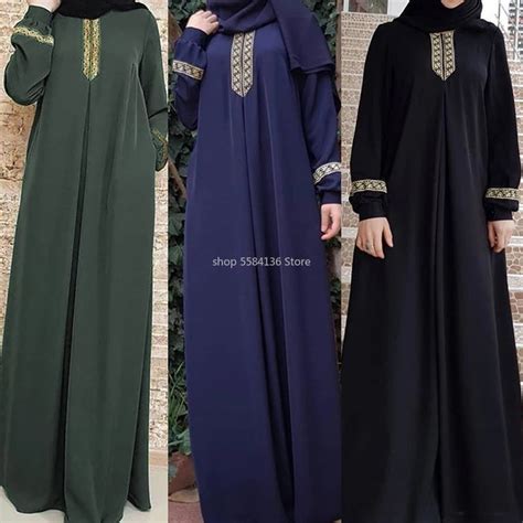 muslim dress women elegant abaya jilbab long sleeve maxi hijab djellaba moroccan kaftan islamic