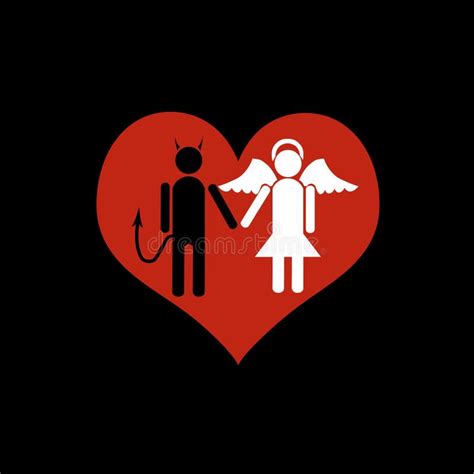 Devil And Angel In Love Stock Illustration Illustration Of Valentines