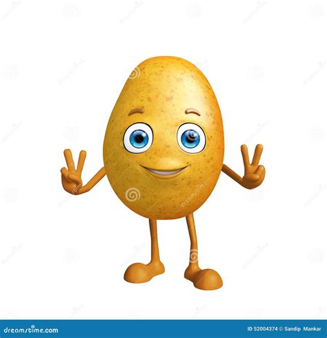 Potato Character With Win Pose Stock Illustration Illustration Of