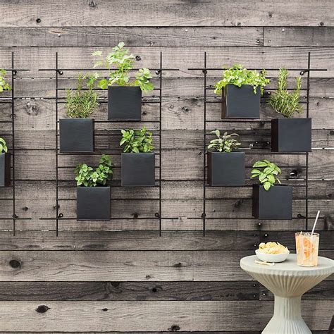 4 Box Wall Mounted Indooroutdoor Planter Crate And Barrel Wall