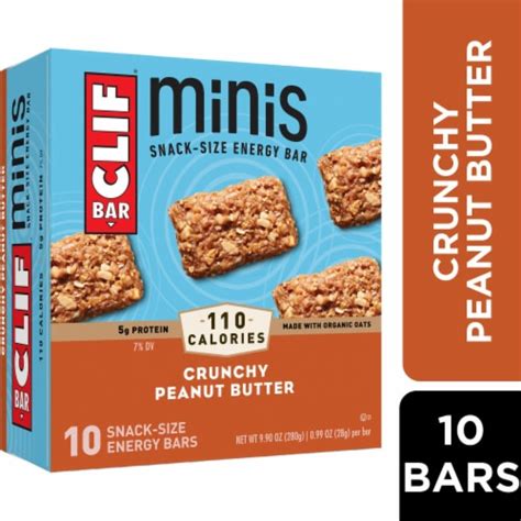 Clif Bar Minis Crunchy Peanut Butter Protein Energy Bars 10 Ct 099