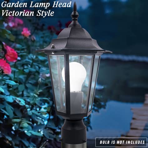 Black Aluminum Vintage Outdoor Post Led Lantern Lamp Light