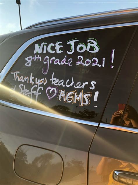 Car Window Shows Thanks To Aems Teachers And Staff The Beacon