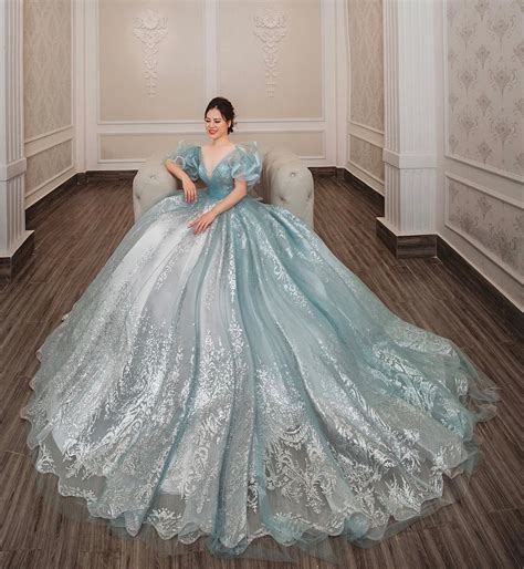Aqua Blue Turquoise Sparkle Princess Ball Gown Wedding Dress With Glitter Tulle Various Styles