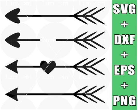 Arrow Svg Dxf Eps Png Split Arrow Svg Arrow With Heart Svg Etsy