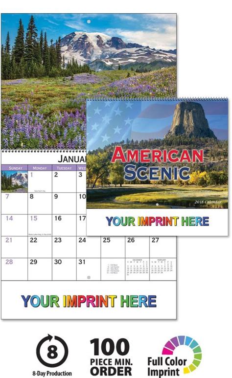 2018 American Scenic Spiral Calendar Promotional Appointment