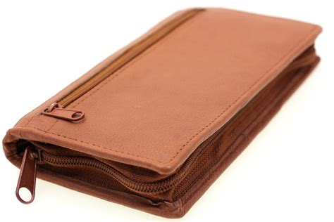 Leather Checkbook Wallet Removable Checkbook Cover Zip Around Men Women