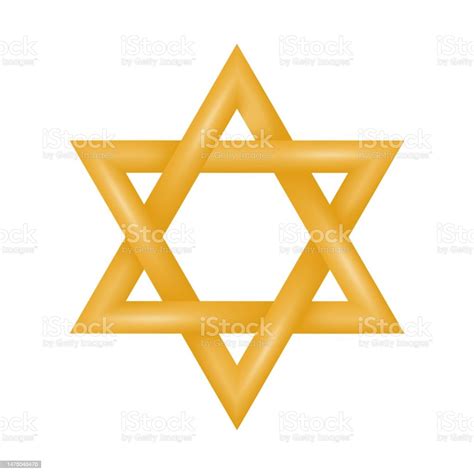 Golden Six Pointed Star Of David Symbol Of Jewish Identity And Judaism