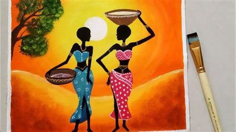 Diy African Tribal Mural Painting On Canvas Pad Tribal Clay Art3d