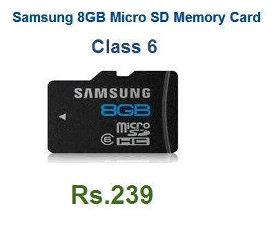 Обзор карт памяти для 4k ultrahd. Samsung 8GB Micro SD Memory Card Class 6 @ Rs.239 + Free ...