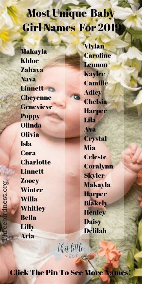 The Prettiest Most Unique Baby Girl Names For 2019