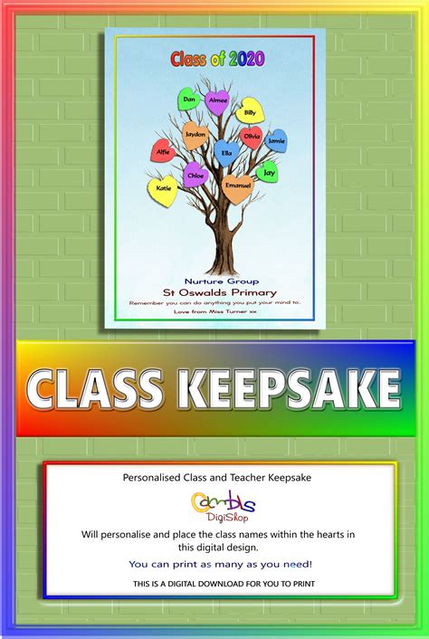 Class Of 2020personalised Rainbow Printable Teacher And Class T Class T Personalized