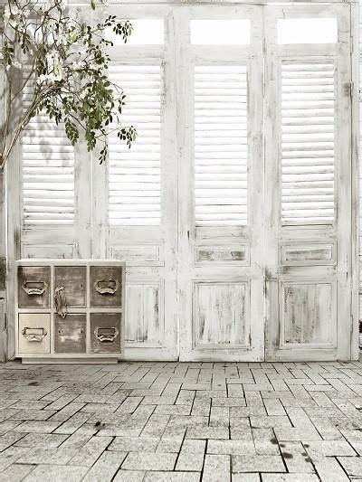 Kate White Brick Floor Wooden Door Indoor Wedding Backdrops Door