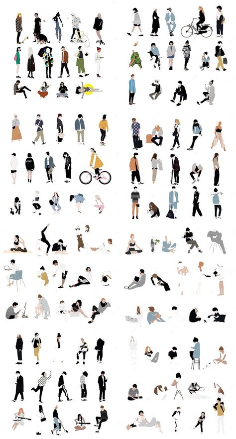 People 120 Flat Vector People For Architecture Architecture Collage