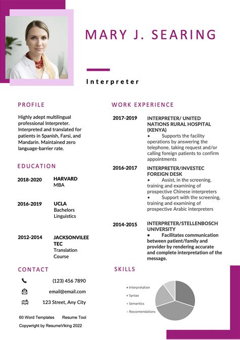 Interpreter Resume And Writing Guide 20 Templates Pdf