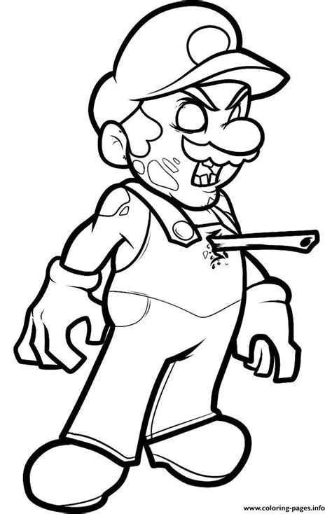 mario zombie coloring pages printable