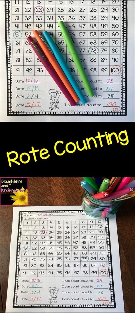 Rote Counting Assessment and Activities | Counting to 100 | preschool
