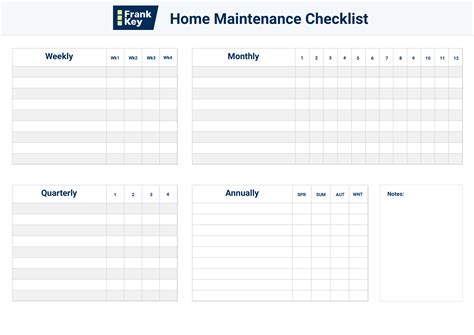Home Maintenance Checklist Template ~ Excel Templates