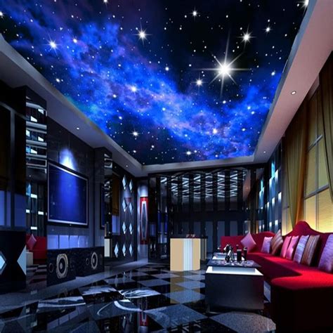 Interior Ceiling 3d Milky Way Stars Wall Covering Custom Photo Etsy