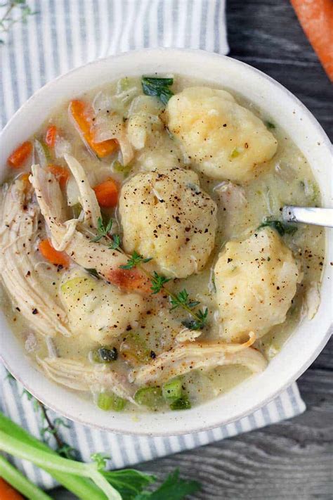 Easy Chicken And Dumplings From Scratch Bowl Of Delicious