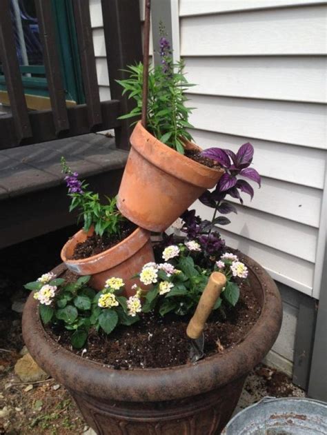 Stacked Flower Pots Flower Pots Outdoor Cheap