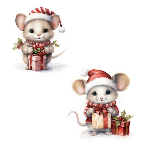 Christmas Mice Clip Art 10 High Resolution Png Images Digital
