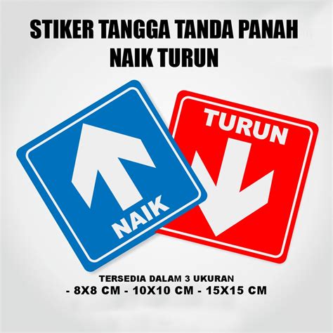 Jual PAKET STIKER TANGGA TANDA PANAH NAIK TURUN K3 SAFETY STIKER