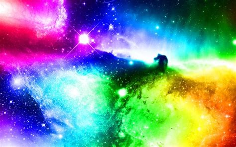 An Image Of A Colorful Space With Stars
