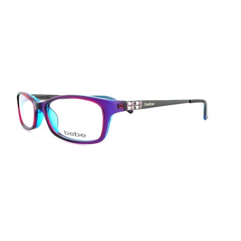 bebe eyeglasses bb5044 513 purple crystal 53mm