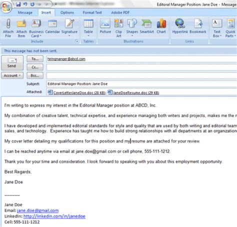 Use an effective subject line (sample subject line: How To Write An Application Email - unugtp