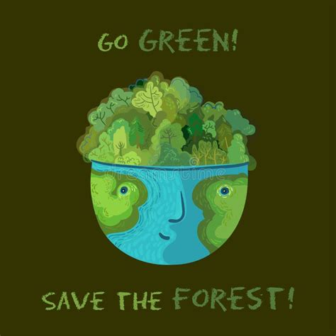 Afiche Ecológico Con El Planeta Contaminado Ilustración Del Vector