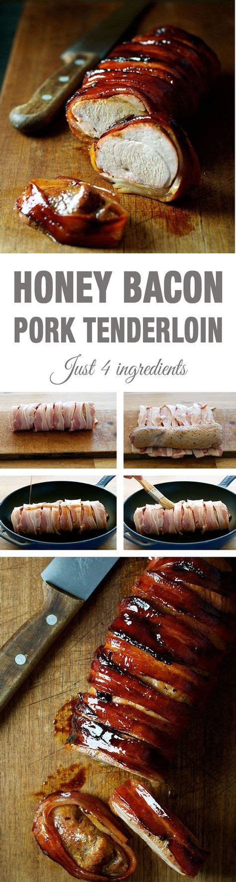 Rub the top each tenderloin with 1/2 of the roasted garlic and season with salt and pepper. Bacon Wrapped Pork Tenderloin | Recipe | Food recipes ...