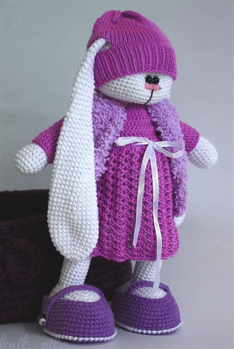 Bunny Doll In Clothes Knitted Bunny Tilda Crochet Bunny Etsy