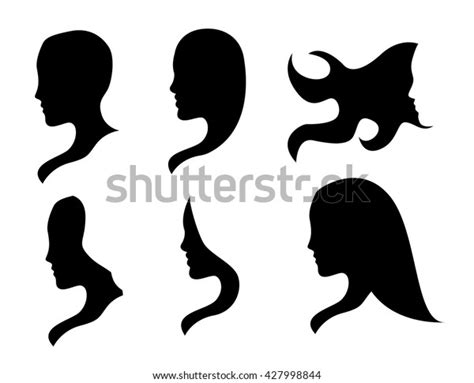 Styles Hair Silhouettes Woman Hairstyle Vector De Stock Libre De Regalías 427998844