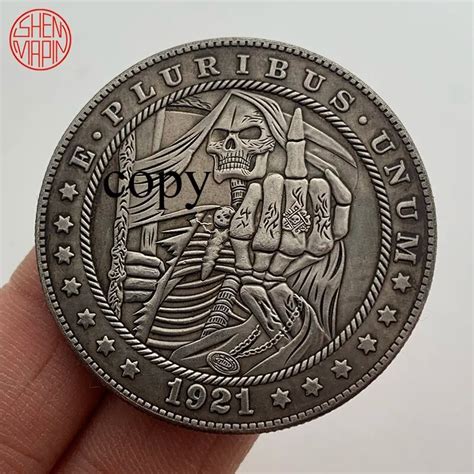 1921 Skull Ring Hobo Nickel Coins Usa Morgan Dollar Coin Copy Halloween