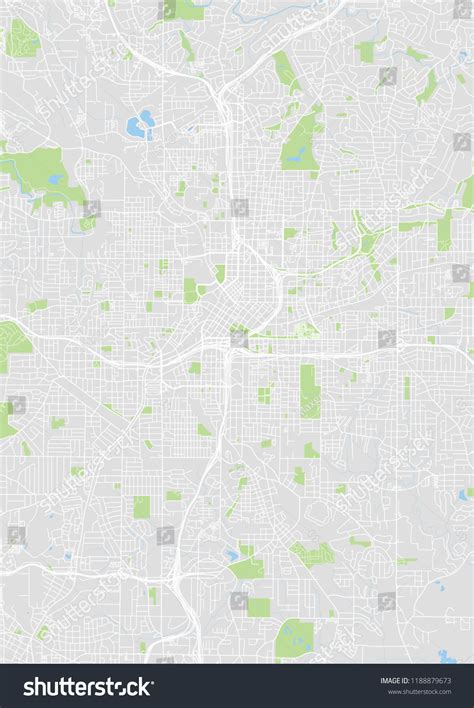 City Map Atlanta Color Detailed Plan Stock Vector Royalty Free