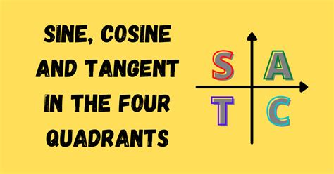 Sine Cosine And Tangent In The Four Quadrants Teachablemath