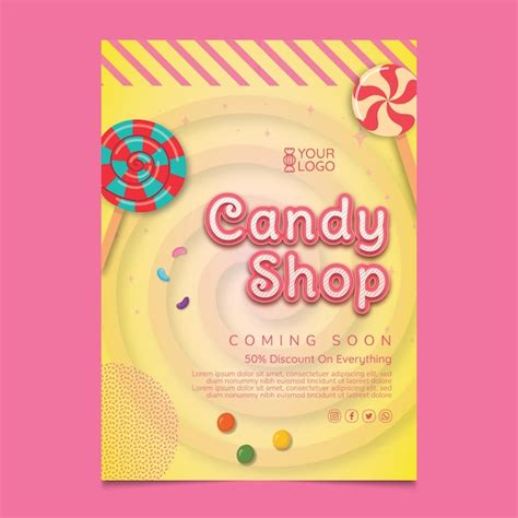 Free Vector Candy Shop Banner Template