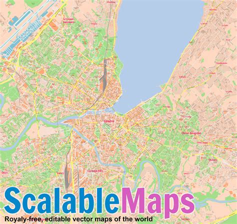 Scalablemaps Vector Map Of Geneva Classicity City Map Theme