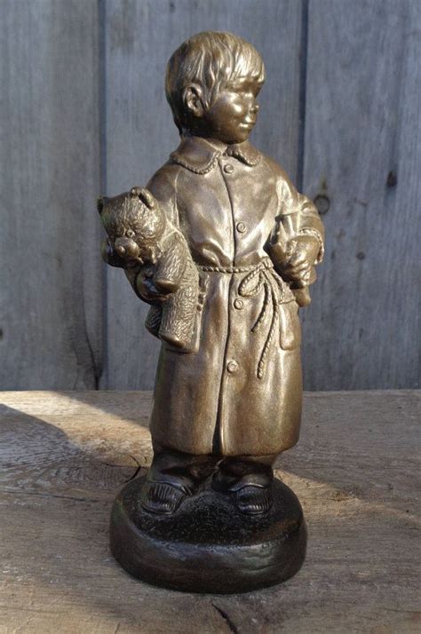 Vintage Statue Collectible Figurine Plaster Sculpture Boy Etsy