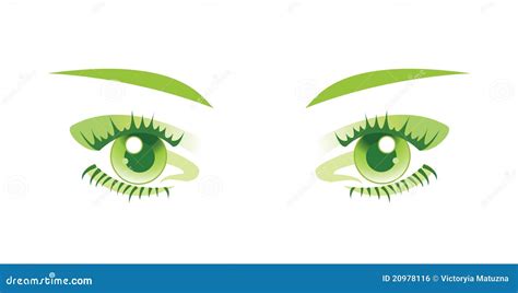 Gli Occhi Verdi Hanno Isolato Illustrazione Di Vettore Illustrazione