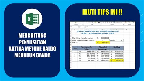 Menghitung Penyusutan Aktiva Metode Saldo Menurun Ganda Di Excel YouTube