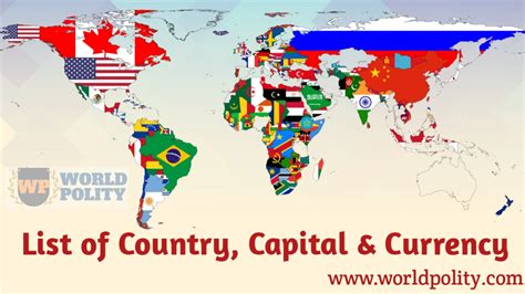 List Of Countries Capitals And Currencies Of The World For
