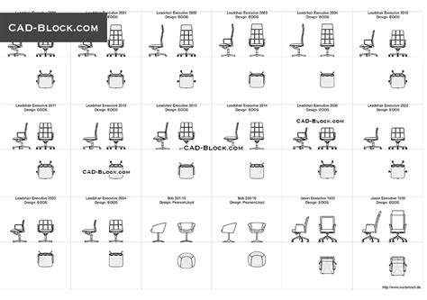 Office Chairs Autocad Blocks Free Download