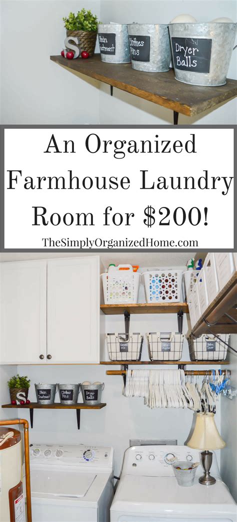 An Organized Farmhouse Laundry Room For 200 The Simply Organized